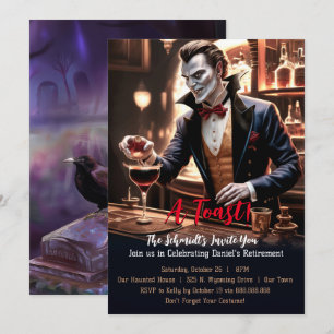 "Ein Ruhestand Toast, humorvolle Vampire Theme Par Einladung