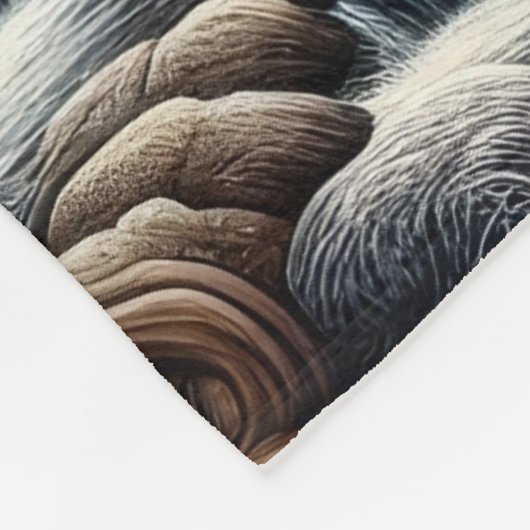 Ein ruhiger Abend am Mondlicht mit Wölfen Fleecedecke (Ecke)