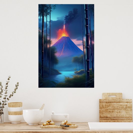 Ein ruhiger Abend unterbrochen durch den Vulkan Poster (Küche)