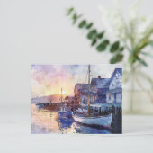 Ein ruhiger Hafen Postkarte (Stehend Vorderseite)