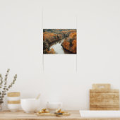 Ein ruhiger herbstlicher Fluss, der sich durch ein Poster (Küche)