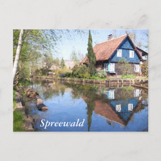 Ein ruhiger Kanal in Lehde, Spreewald Postkarte (Vorderseite)