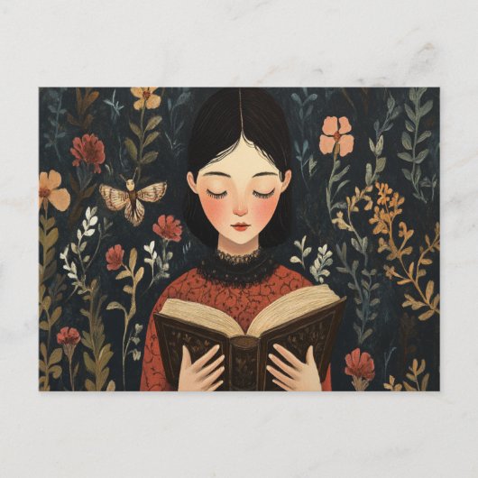 Ein ruhiger Moment mit einem Buch Postkarte (Vorderseite)
