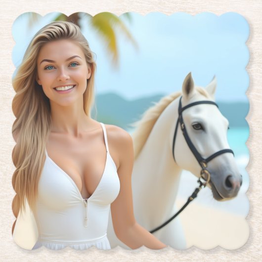 Ein ruhiger Moment mit Helenas Pferd Untersetzer (Vorderseite)