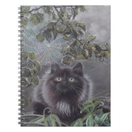 Ein ruhiger Ort - Kitten und Spiderweb Notebook Notizblock