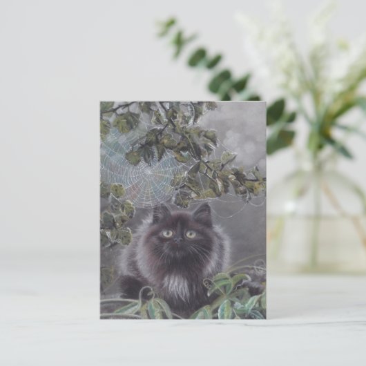 Ein ruhiger Ort - Kitten und Spiderweb Postcard Postkarte (Stehend Vorderseite)