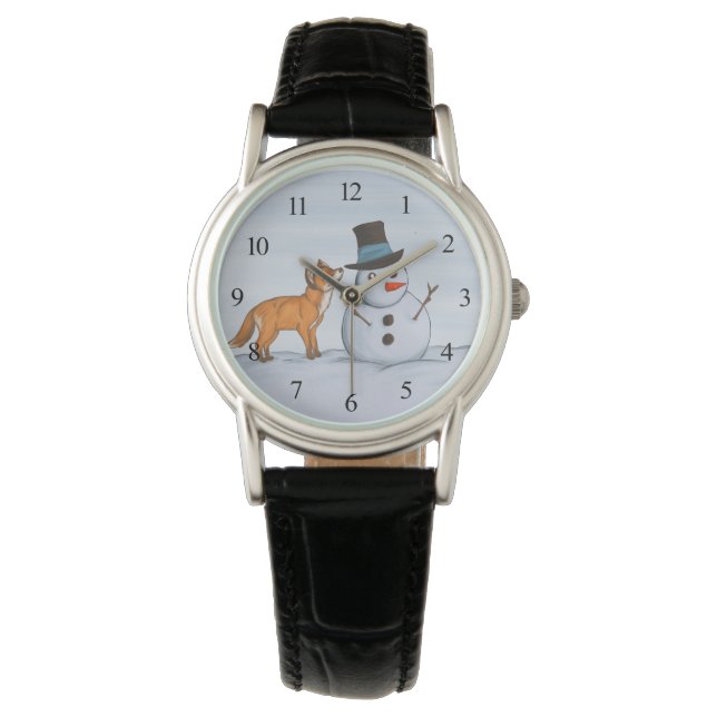 Ein ruhiger Schneetag Armbanduhr (Vorderseite)