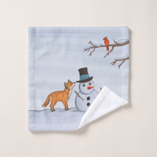 Ein ruhiger Schneetag Badhandtuch Set (Waschlappen)