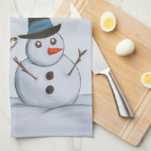 Ein ruhiger Schneetag Geschirrtuch (Viertel Falte)