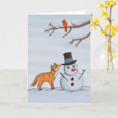 Ein ruhiger Schneetag Karte (Gelbe Blume)