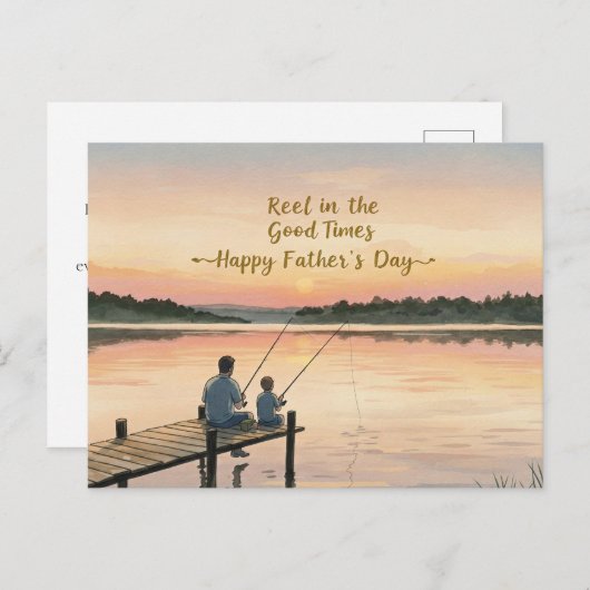 ein ruhiger See für Vatertag Postkarte (Vorne/Hinten)
