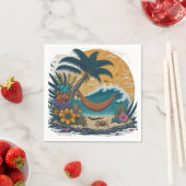 ein ruhiger Strand mit Palmen Serviette (Beispiel)