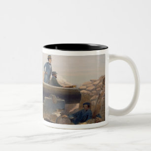 Ein ruhiger Tag in der Diamant-Batterie, Platte Zweifarbige Tasse