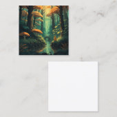Ein ruhiger und bezaubernder Wald erhellen Quadratische Visitenkarte (Vorne/Hinten)