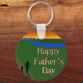 Ein ruhiger Vater & Sohn-Spaziergang Schlüsselanhänger (Vorderseite)