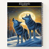 Ein ruhiger Wolf heult am hellen Mondlicht Notizblock (Rückseite)