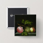 Ein ruhiges Leben mit einer Rose, Trauben und Button (Vorne & Hinten)