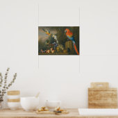 Ein ruhiges Leben mit Früchten, Papageien und Kaka Poster (Küche)