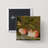 Ein ruhiges Leben mit Rosen auf einer Leiste Button (Vorne & Hinten)