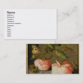 Ein ruhiges Leben mit Rosen auf einer Leiste Visitenkarte (Vorne/Hinten)