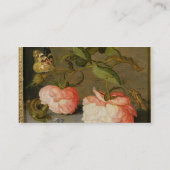 Ein ruhiges Leben mit Rosen auf einer Leiste Visitenkarte (Rückseite)