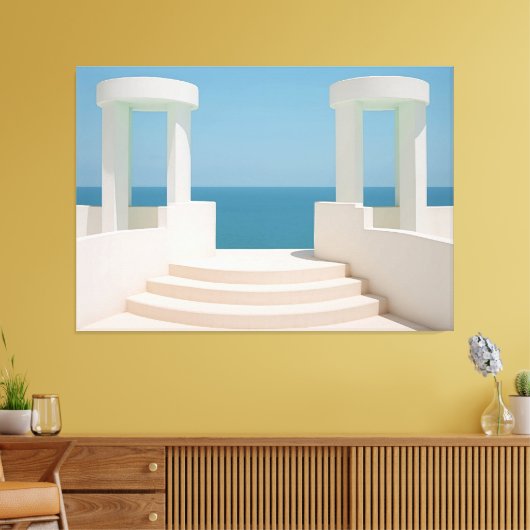Ein ruhiges Seascape Art Deco Leinwanddruck (Insitu (Wohnzimmer))