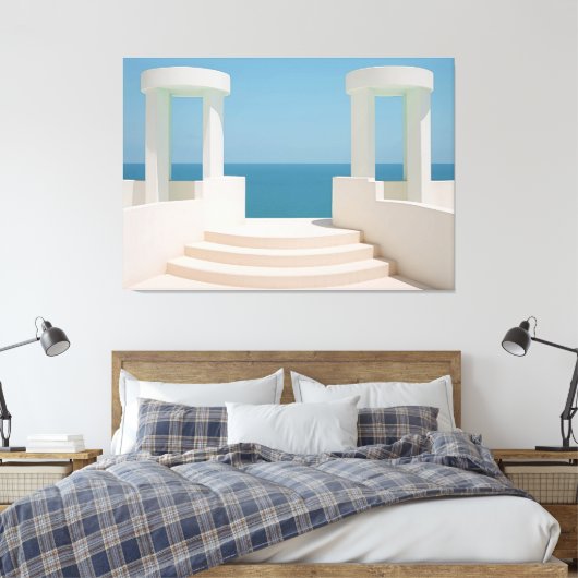 Ein ruhiges Seascape Art Deco Leinwanddruck (Insitu (Schlafzimmer))