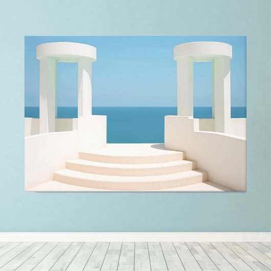 Ein ruhiges Seascape Art Deco Leinwanddruck (Insitu (Holzboden))