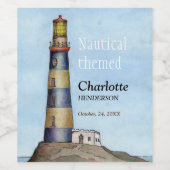 Ein ruhiges und einsames Leuchtturm Weinsiegel Weinetikett (Einzelnes Label)