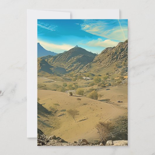 Ein ruhiges Wüstental Feiertagskarte (Vorderseite)