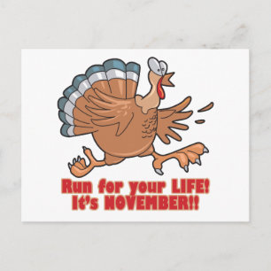 ein Run auf das Leben lustiger Truthahn Postkarte