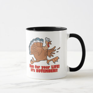 ein Run auf das Leben lustiger Truthahn Tasse