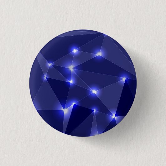 Ein runder Knopf mit einem dunkelblauen geometrisc Button (Vorderseite)