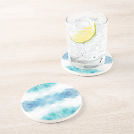 Ein runder Teller mit einem Wasserfarben-Design  Getränkeuntersetzer