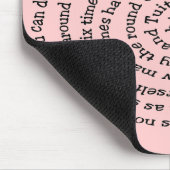 Ein runder Tuit mit rosa Mousepad (Ecke)