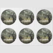 Ein rundes gotisches Halloween-Design 5 Seidenpapier (Vorderseite)