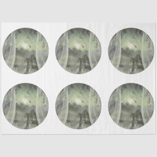 Ein rundes gotisches Halloween-Design 7 Seidenpapier (Vorderseite)