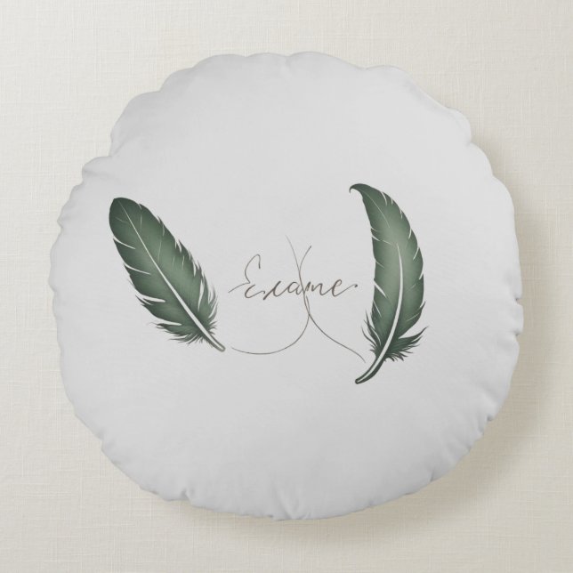 Ein rundes Kissen mit minimalistischem Design. (Vorderseite)