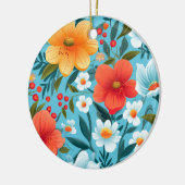 Ein rundes Ornament mit floralem Design  (Links)