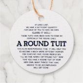 Ein rundes Tuch Geschenkanhänger (Rückseite)