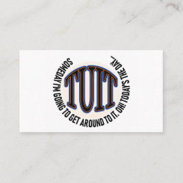 Ein rundes TUIT (hinter ist) leer Visitenkarte