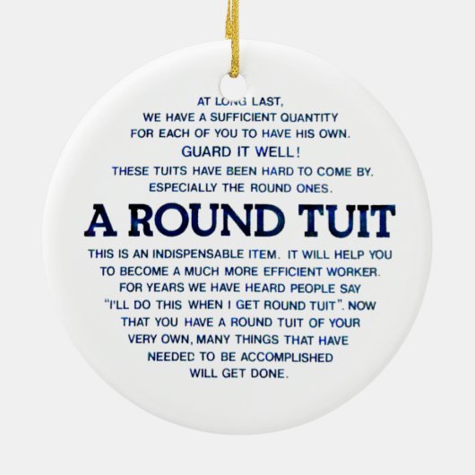 Ein rundes Tuit Keramik Ornament (Hinten)