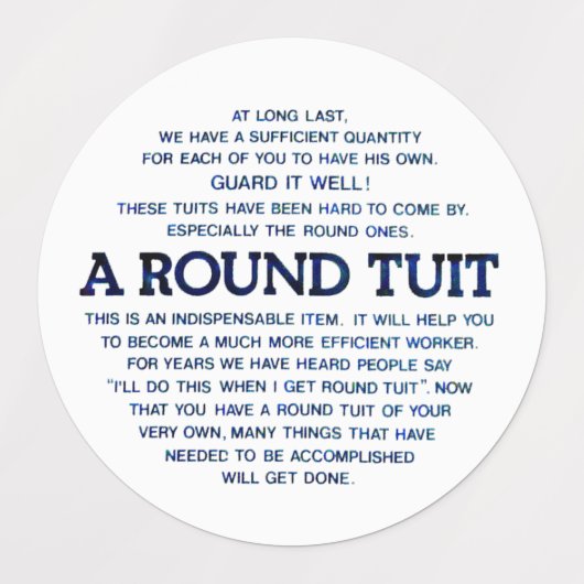 Ein Rundrohr Etiketten (Design 2)