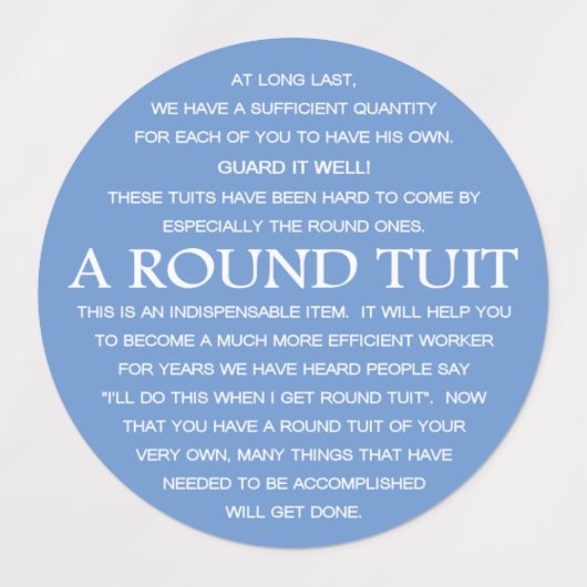 Ein Rundrohr Etiketten (Design 1)