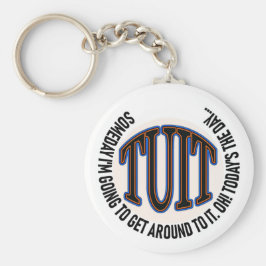 EIN RUNDTUCH SCHLÜSSELANHÄNGER