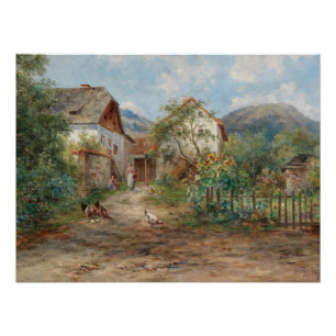 Ein rustikaler Garten im Blossom im Grünen Poster