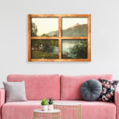 Ein rustikaler Holzblick auf Rana Riedl Österreich Leinwanddruck (Insitu (Wohnzimmer))