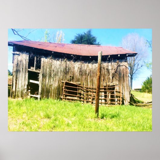 Ein rustikales 100 Jahre altes Stallplakat Poster (Vorne)