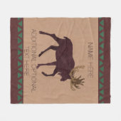 Ein rustikales Elch-Imitat Leder-Blick Fleecedecke (Vorderseite (Horizontal))