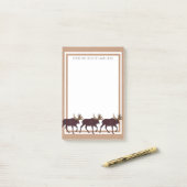 Ein rustikales Elch-Imitat Leder-Blick Post-it Klebezettel (Auf Schreibtisch)